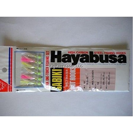 Hayabusa MixFlash Sabiki Rig Sz10 4Us 6Hooks Heavy Leader S-506E-10